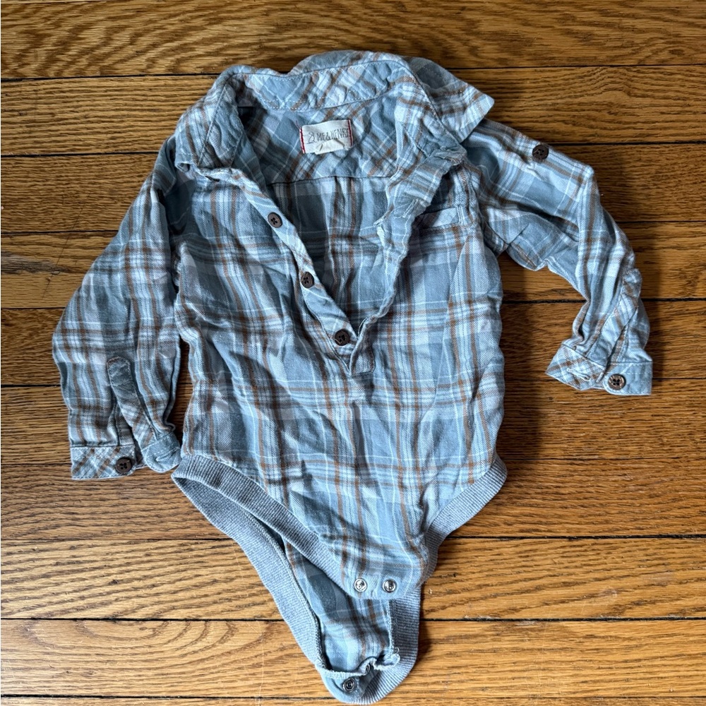 Me & Henry Plaid Bodysuit - Size 12-18 Months